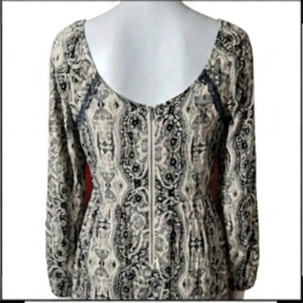 Kendall +‎ Kylie Bohemian Paisley Romper, Long Sleeve Size Small